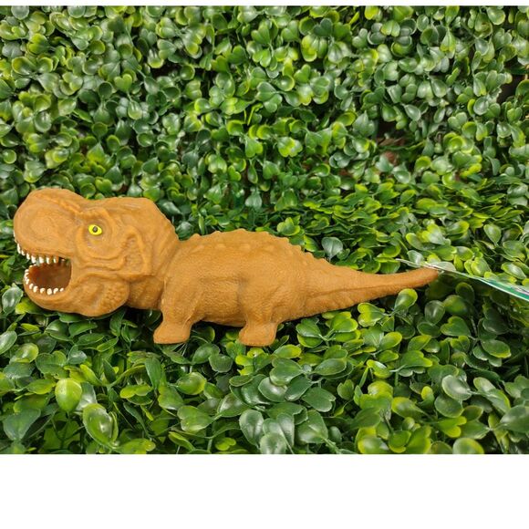 Tyrannosaurus Rex Dinosaur Squishy Toy Figure Squeezable T-Rex Dino Sand Brown - Picture 10 of 15